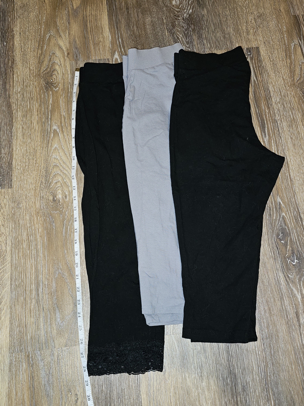 Kids Stretch Pull-On Leggings - Black & Gray